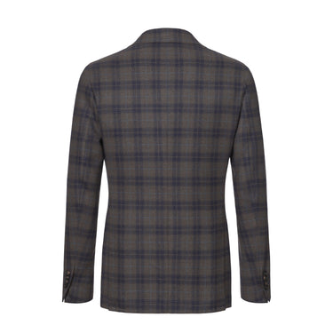 De Petrillo Single - Breasted Wool Jacket in Grey and Dark Blue. Exclusively Made for Sartale - SARTALE