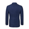 De Petrillo Single - Breasted Wool - Silk Blend Jacket in Royal Blue Melange - SARTALE