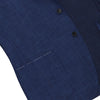 De Petrillo Single - Breasted Wool - Silk Blend Jacket in Royal Blue Melange - SARTALE