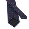 Drake's Embroidered Silk Tipped Tie in Navy Blue - SARTALE