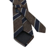 Drake's Regimental Grenadine Tie in Brown and Navy Blue - SARTALE