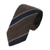 Drake's Regimental Grenadine Tie in Brown and Navy Blue - SARTALE