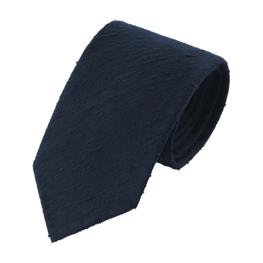 Drake's Shantung Handrolled Silk Tie in Solid Blue - SARTALE