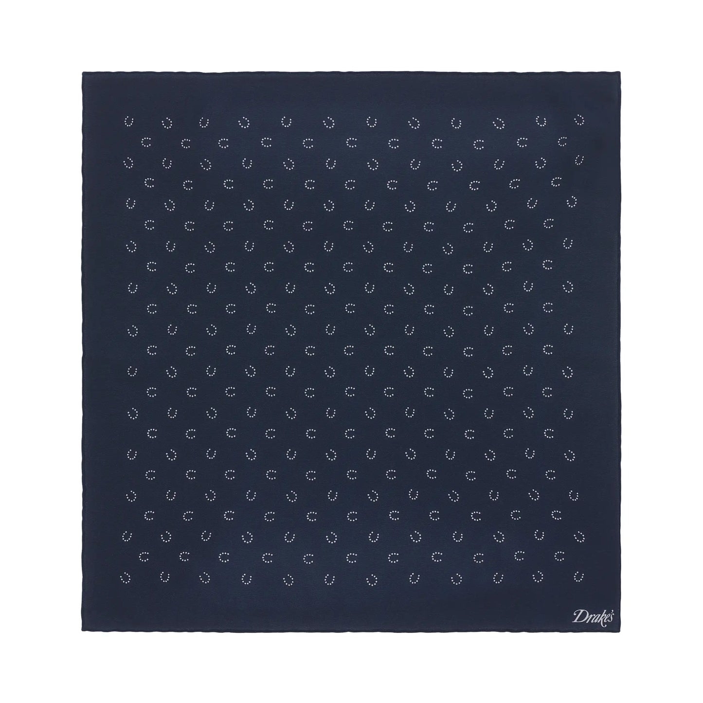 Drake's Silk Pocket Square in Navy Blue - SARTALE