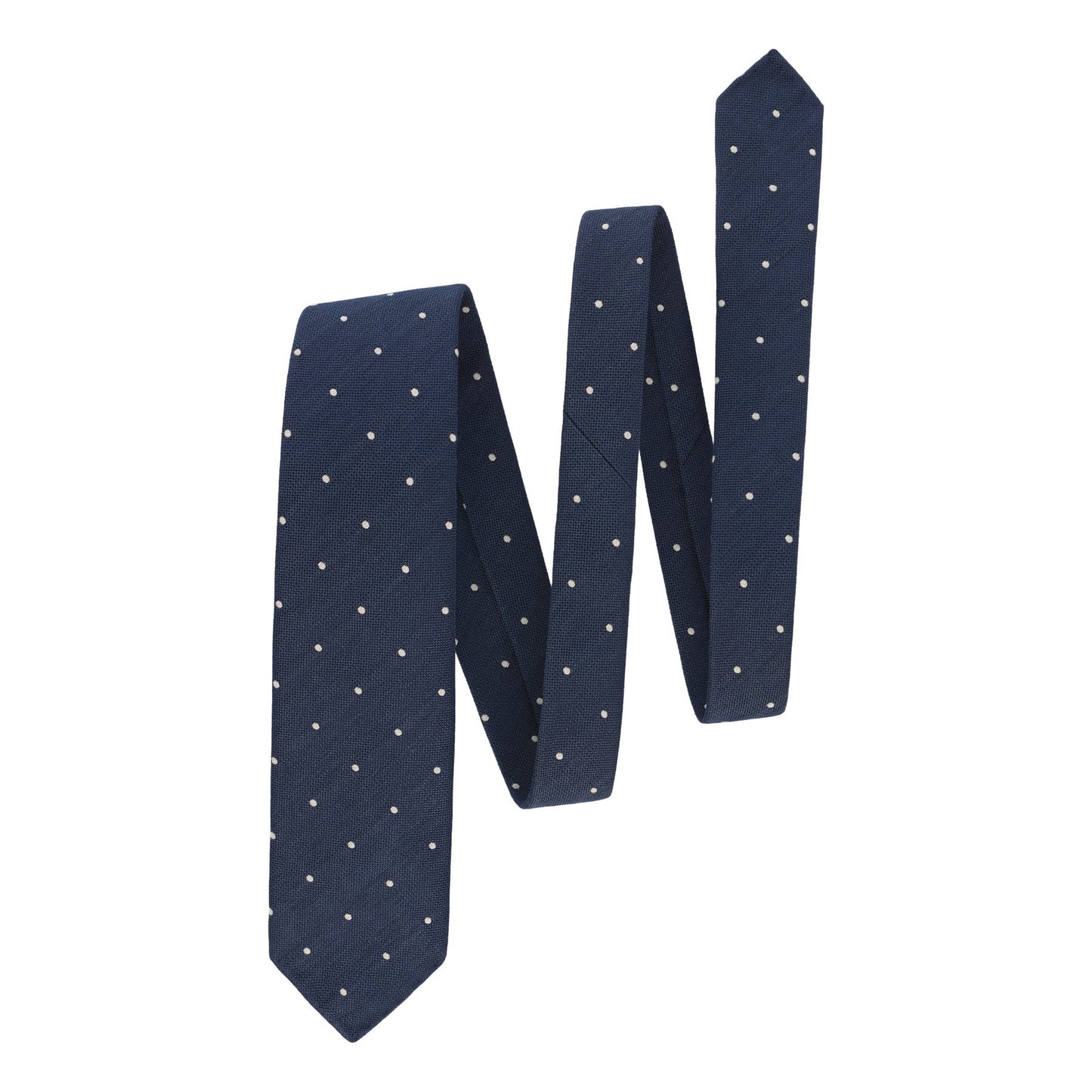 Drake's Woven Handrolled Silk - Blend Tie in Royal Blue - SARTALE