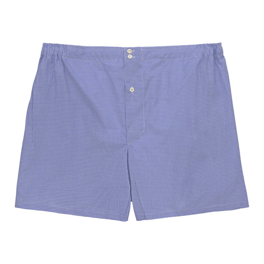 Emanuele Maffeis Checked Blue and White Boxer Shorts - SARTALE