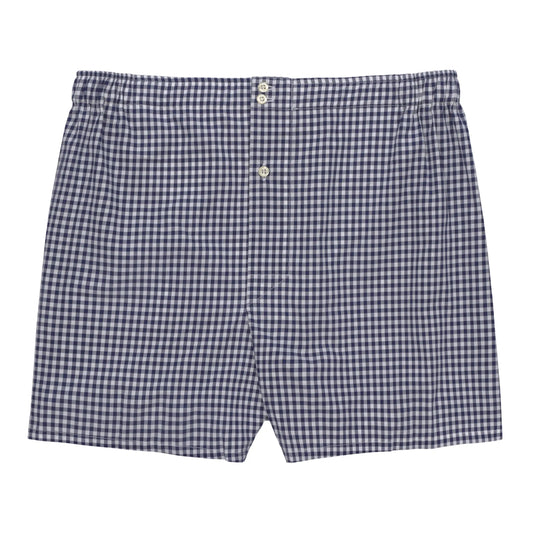 Emanuele Maffeis Checked Boxer Shorts in White and Blue - SARTALE