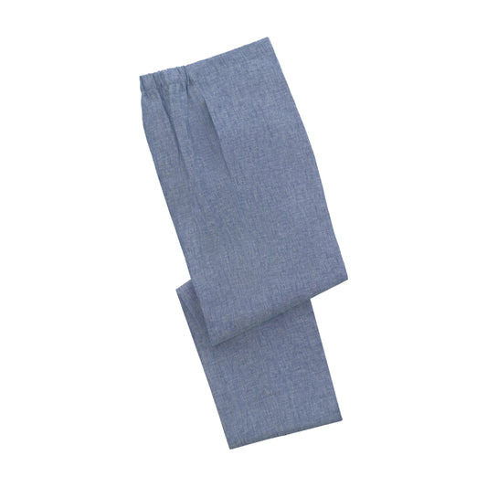Emanuele Maffeis Linen Nightwear Trousers in Blue Melange - SARTALE