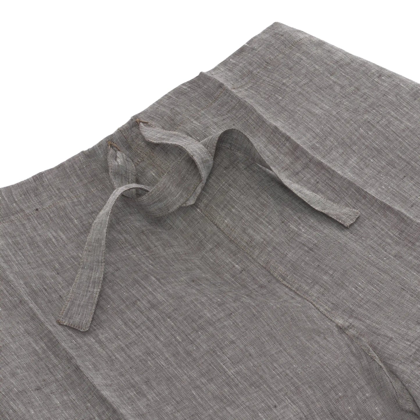 Emanuele Maffeis Linen Nightwear Trousers in Brown Melange - SARTALE
