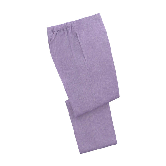 Emanuele Maffeis Linen Nightwear Trousers in Purple Melange - SARTALE