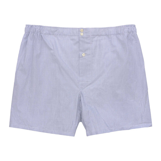 Emanuele Maffeis Striped Boxer Shorts in White and Blue - SARTALE
