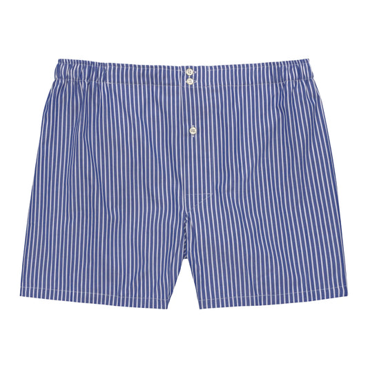 Emanuele Maffeis Striped Boxer Shorts in White and Blue - SARTALE