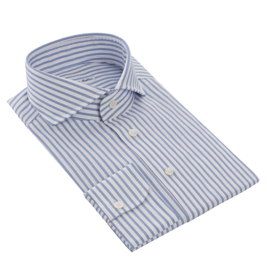 Emanuele Maffeis Striped Cotton Shirt in Blue and White - SARTALE