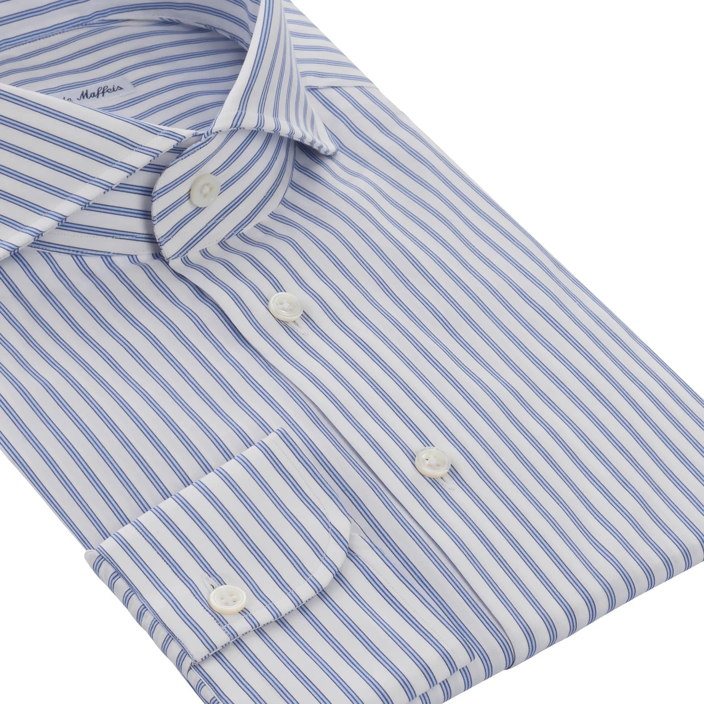 Emanuele Maffeis Striped Cotton Shirt in Blue and White - SARTALE