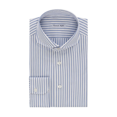 Emanuele Maffeis Striped Cotton Shirt in Blue and White - SARTALE