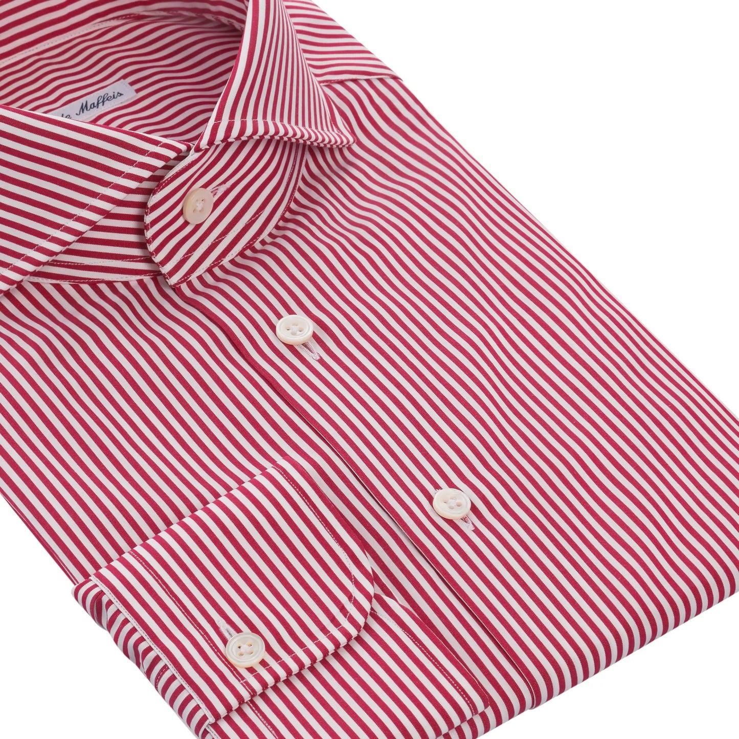 Emanuele Maffeis Striped Cotton Shirt in Red and White - SARTALE