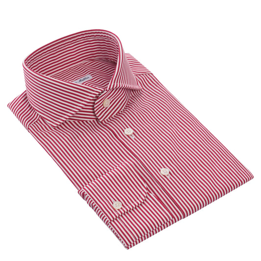 Emanuele Maffeis Striped Cotton Shirt in Red and White - SARTALE