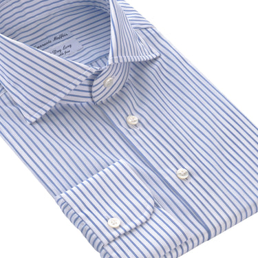 Emanuele Maffeis Striped Cotton Shirt in White and Blue - SARTALE