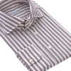 Emanuele Maffeis Striped Cotton Shirt in White and Brown - SARTALE