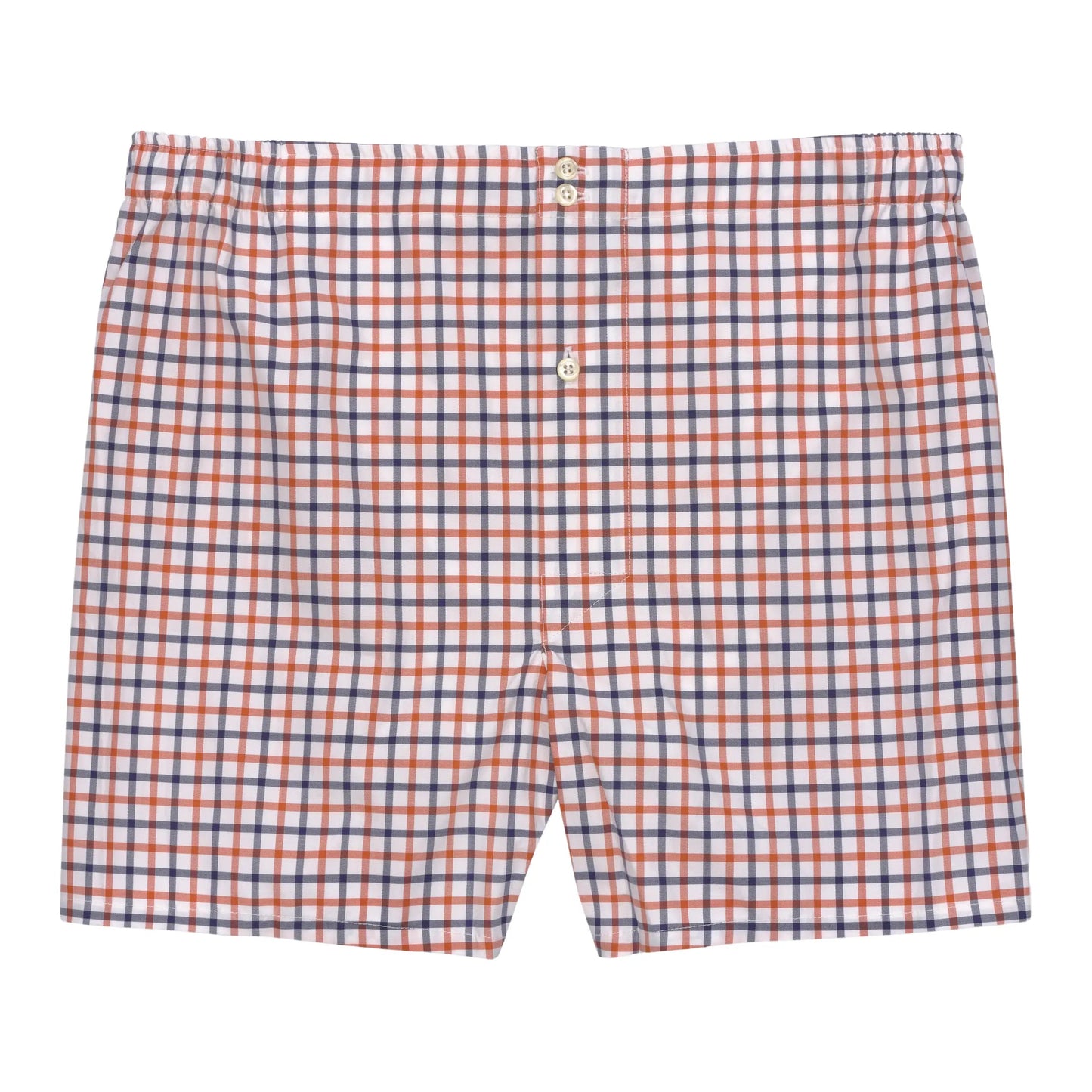 Emanuele Maffeis White Checked Boxer Shorts in Blue and Orange - SARTALE