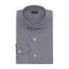 Finamore All-Monogram Cotton Shirt in White and Blue - SARTALE