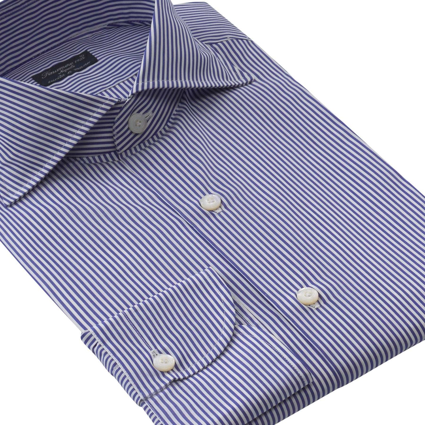 Finamore Bengal - Stripe Cotton Shirt in Blue - SARTALE