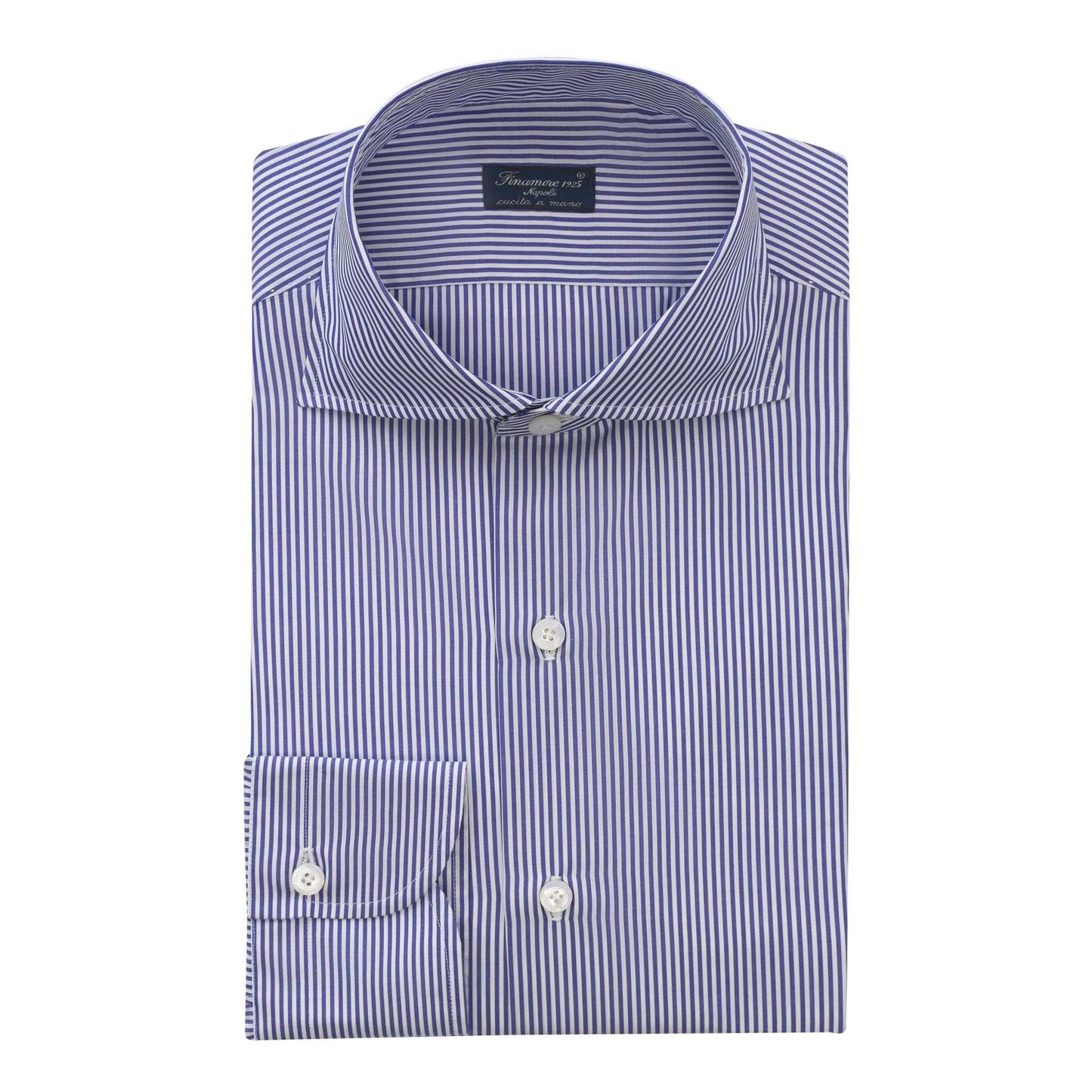 Finamore Bengal-Stripe Cotton Shirt in Blue - SARTALE