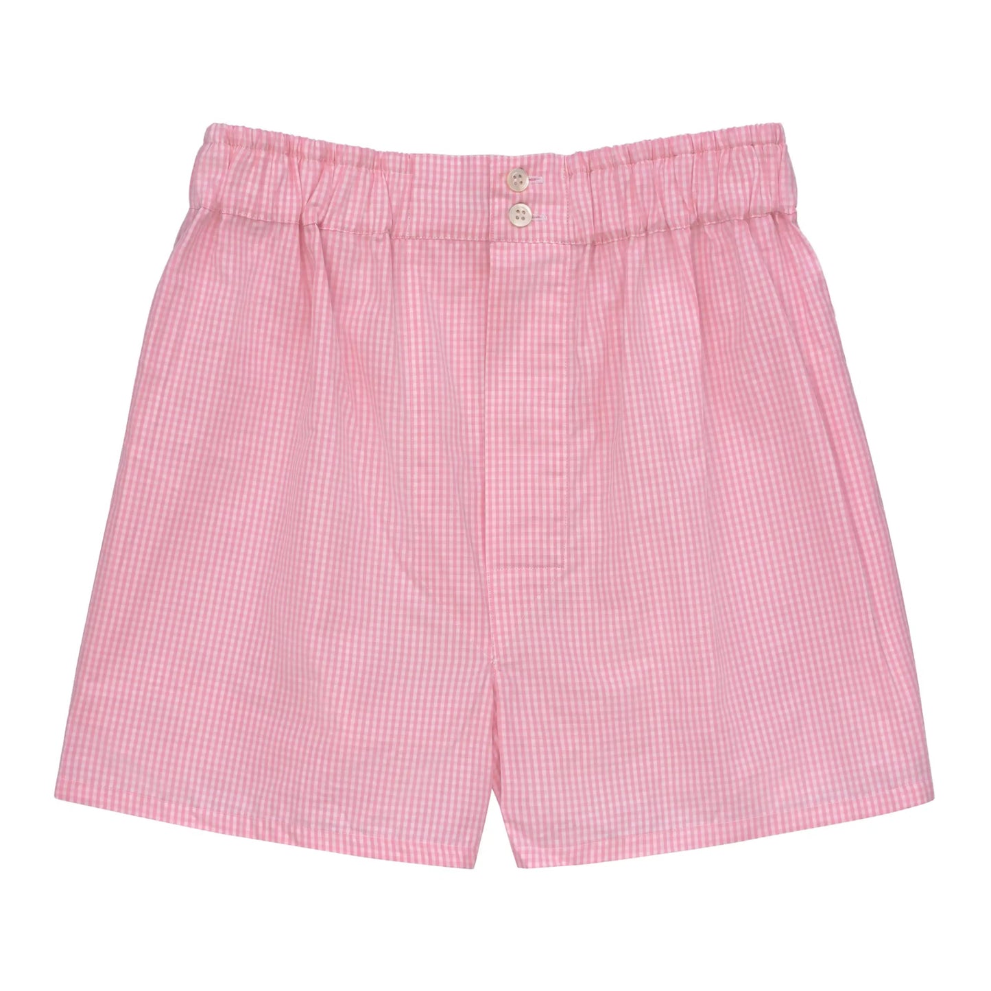 Finamore Checked Boxer Shorts in Pink and White - SARTALE