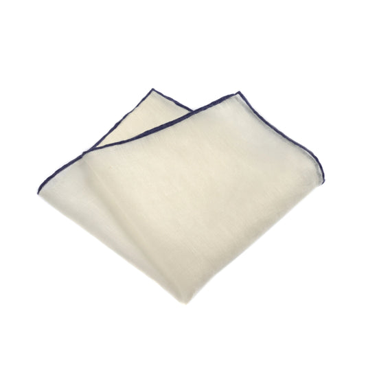 Finamore Cotton and Linen - Blend White Pocket Square - SARTALE