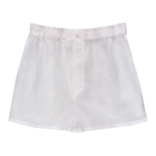 Finamore Printed Boxer Shorts in White - SARTALE
