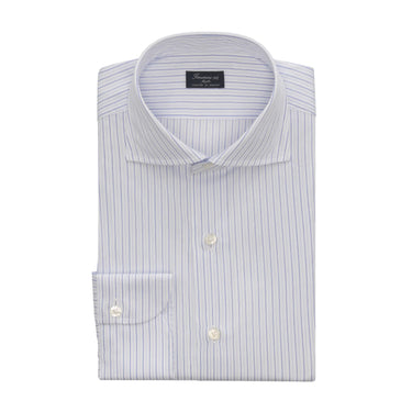 Finamore Striped Cotton Shirt in Blue and White - SARTALE