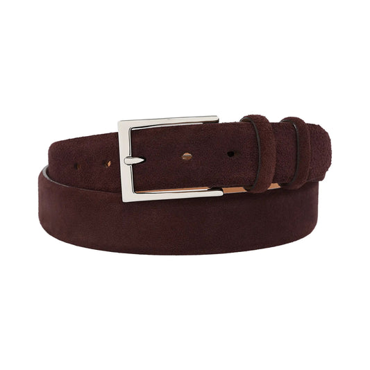 Finamore Suede Leather Belt in Brown - SARTALE