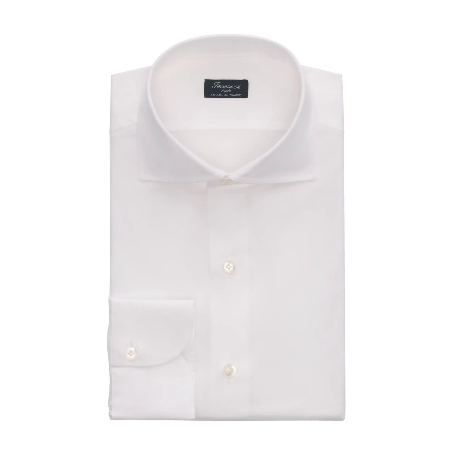 Finamore White Plain Cotton Shirt - SARTALE