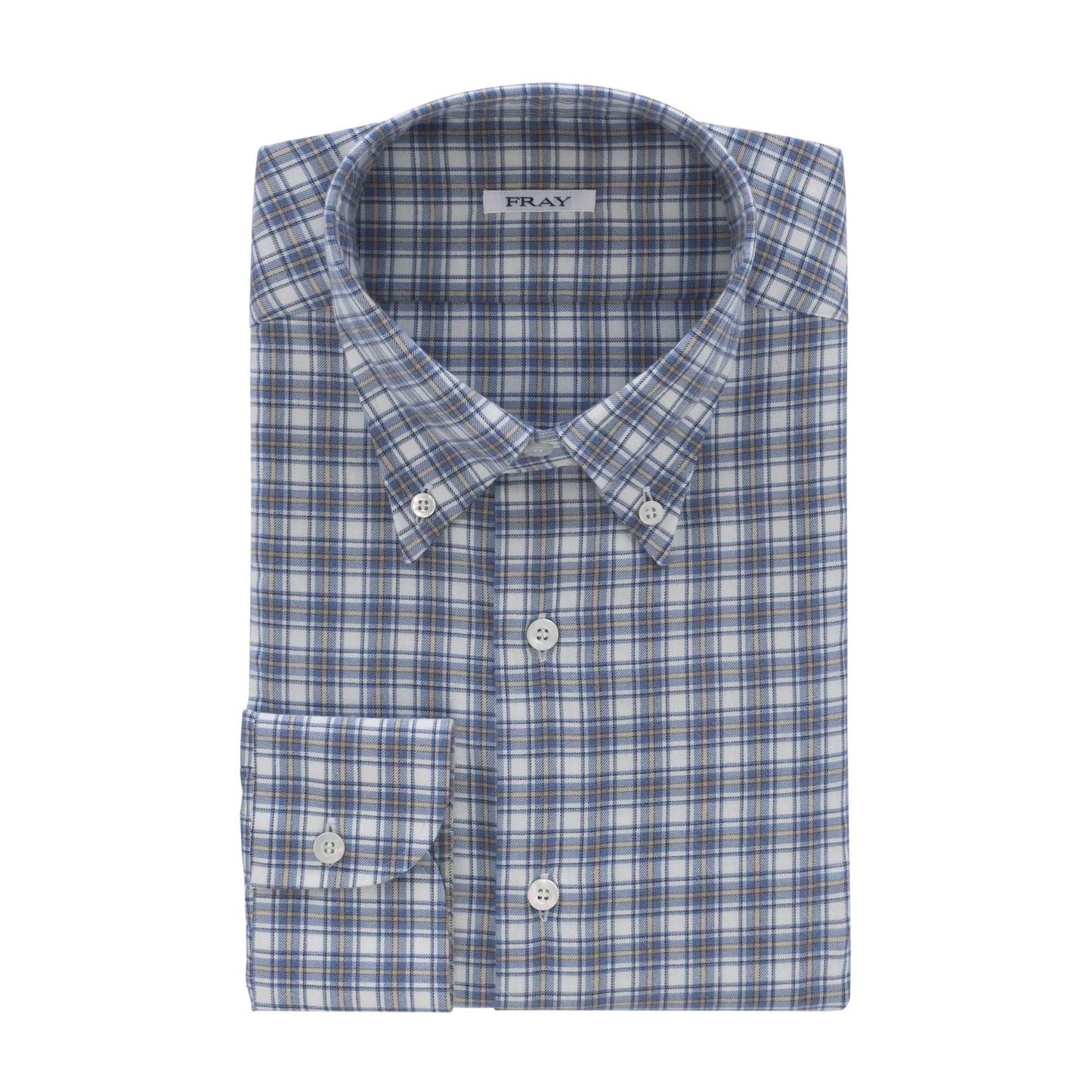 Fray Button Down Shirt in Blue and Grey - SARTALE