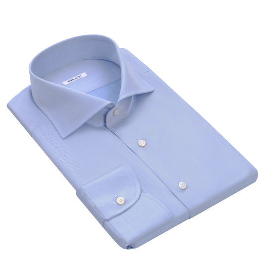 Fray Classic Cotton Shirt in Light Blue with Cutaway Collar - SARTALE