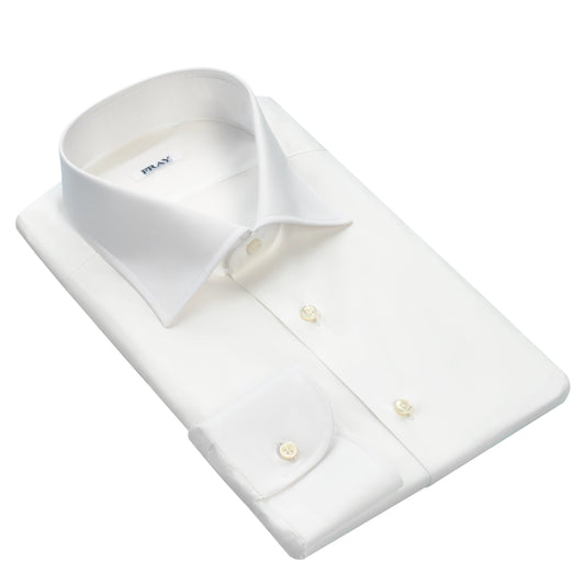 Fray Classic Cotton Shirt in White with Spread Collar - SARTALE