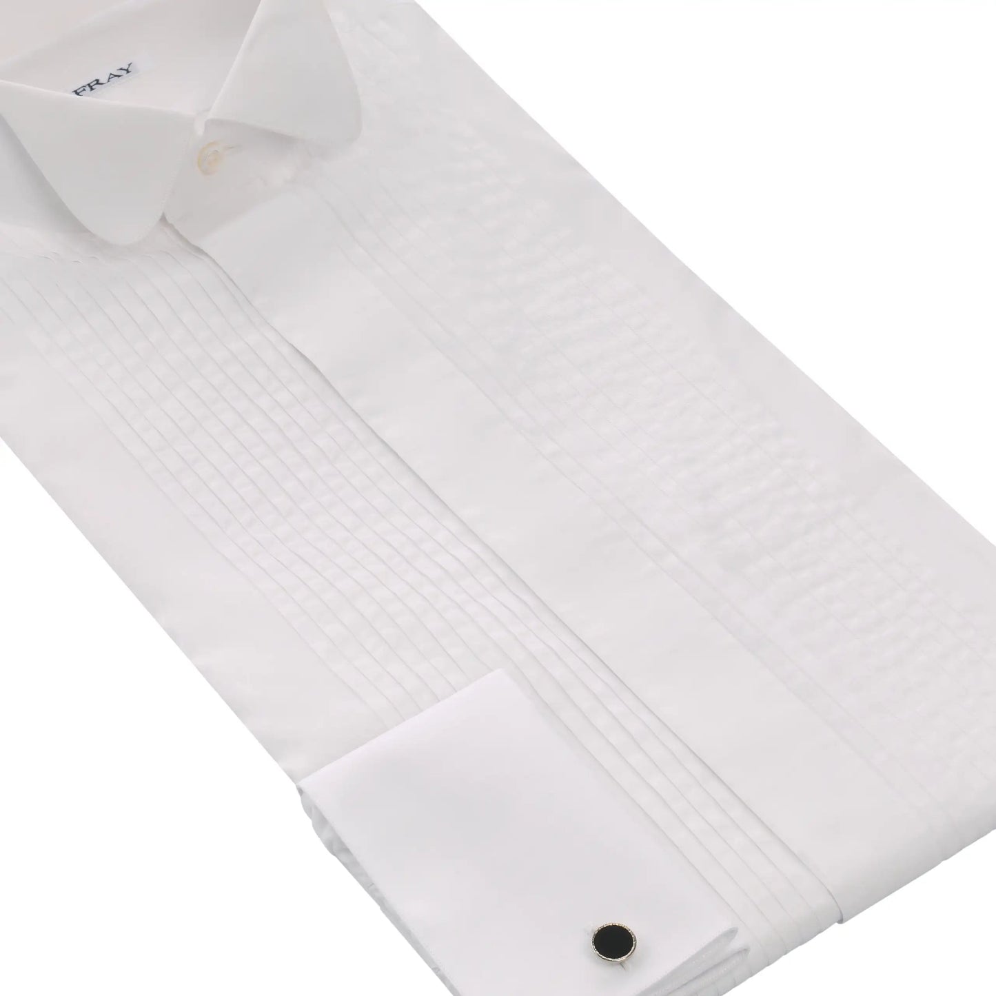 Fray Cotton White Tailcoat Shirt - SARTALE