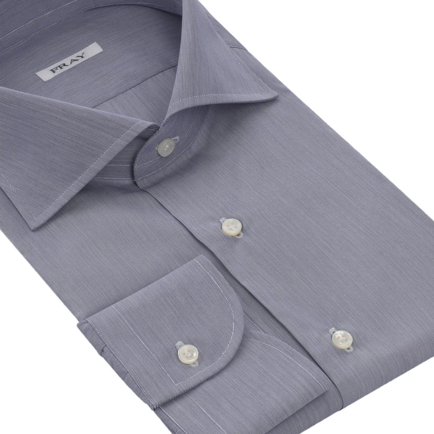 Fray Micro - Stripe Cotton Shirt in Greyish Blue - SARTALE