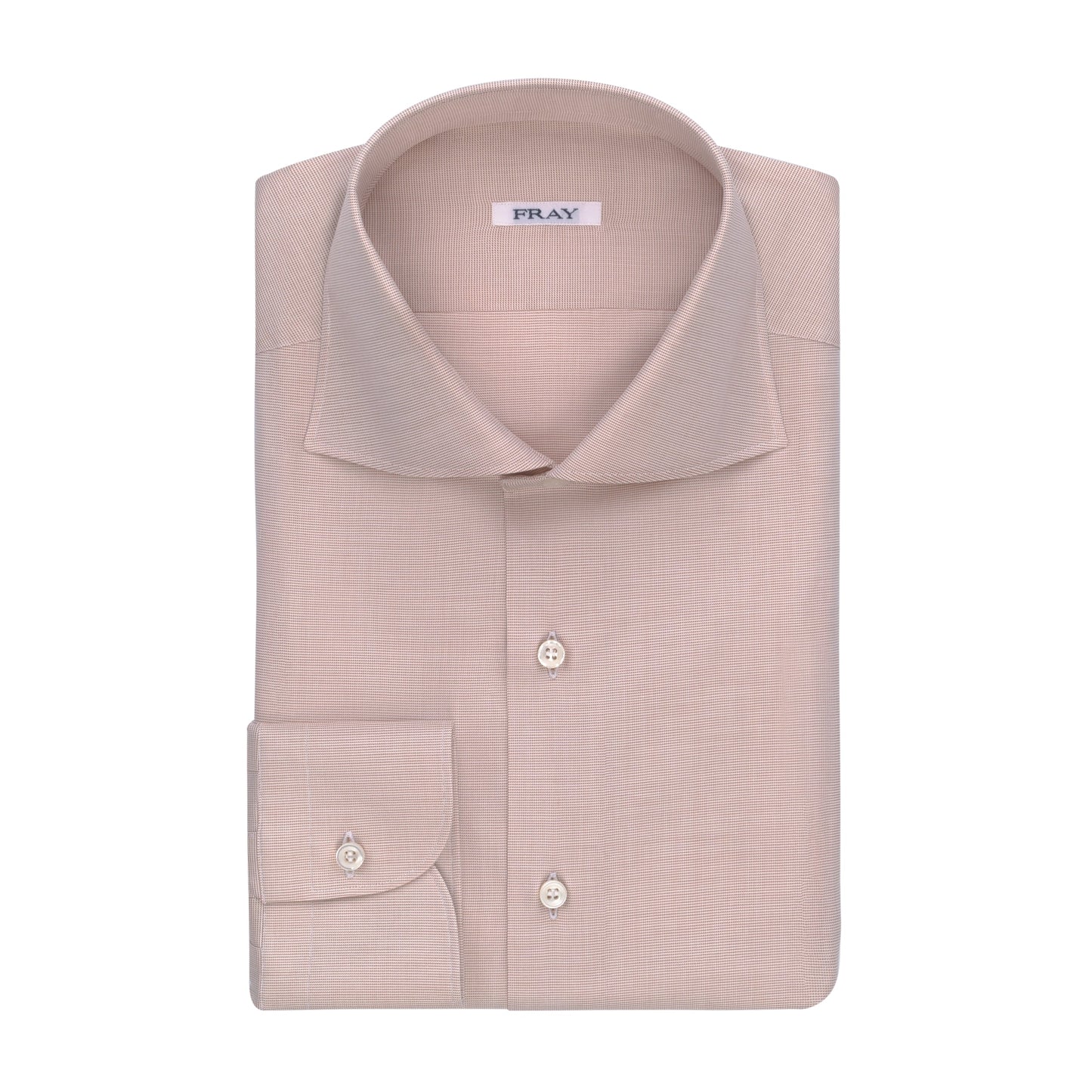 Fray Pinpoint Cotton Shirt in White and Light Brown - SARTALE
