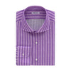 Fray Striped Casual Linen Shirt in Violet - SARTALE