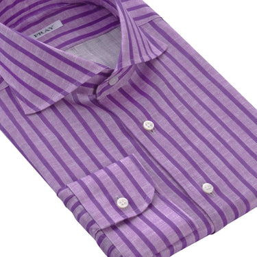 mens purple striped dress shirt Made-in-USA Purple Slim Stripe Broadcloth Shirt