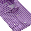 Fray Striped Casual Linen Shirt in Violet - SARTALE