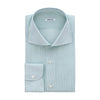 Fray Striped Cotton - Linen Shirt in Green and White - SARTALE