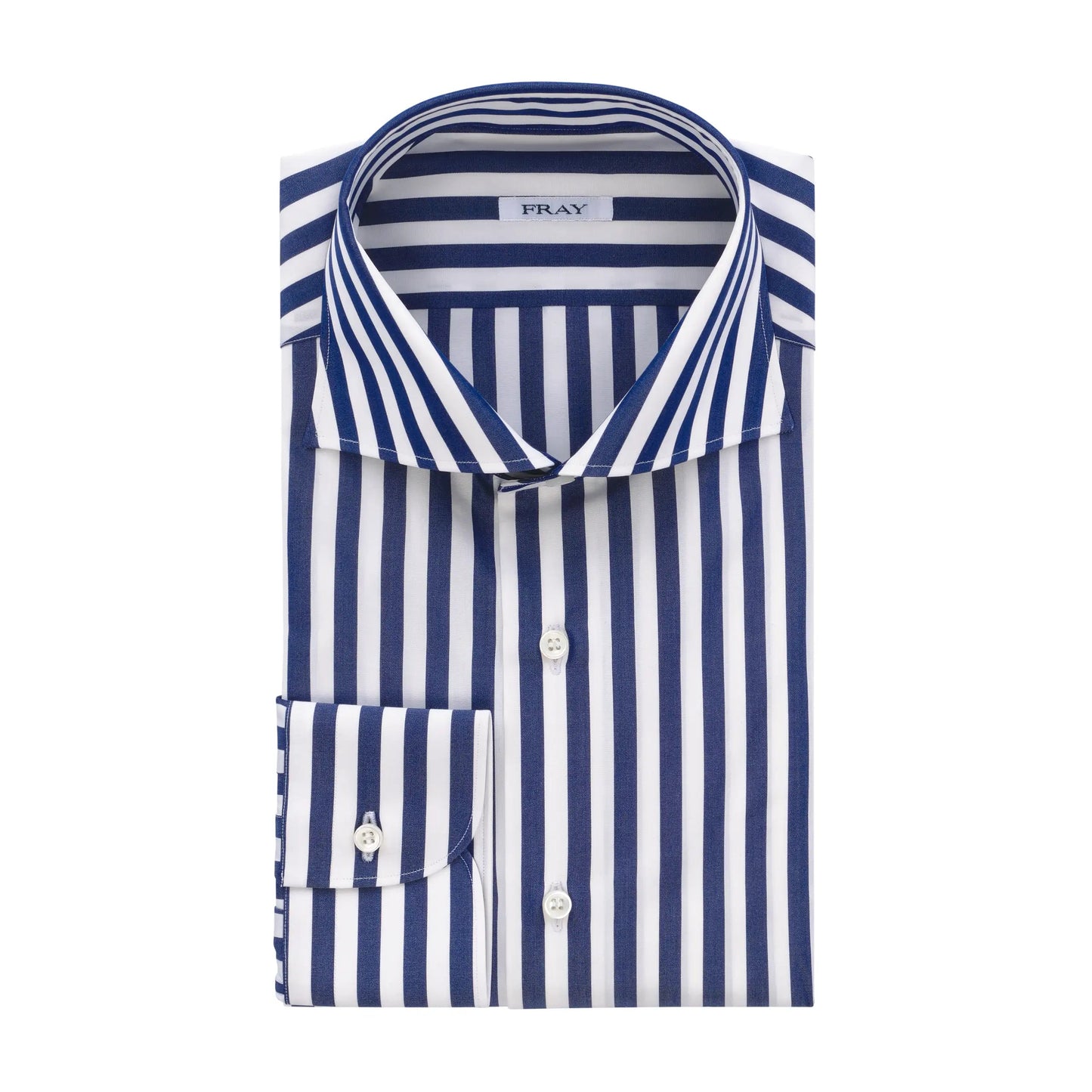 Fray Striped Cotton Shirt in Light Blue and White - SARTALE