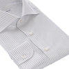 Fray Striped Cotton White Shirt with Spread Collar - SARTALE