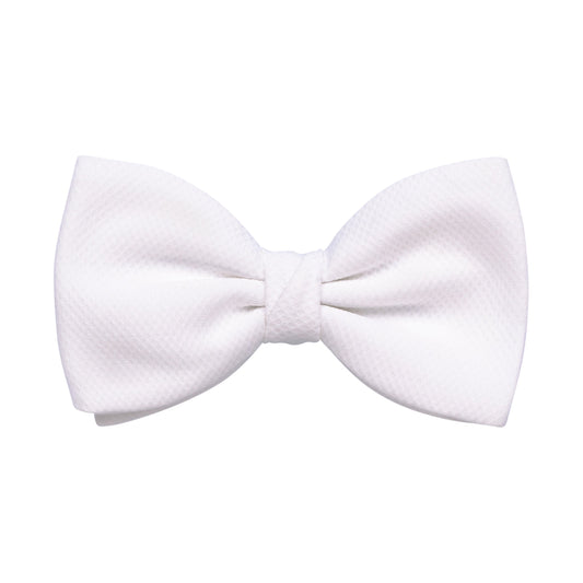 Fray Waffle Cotton Bow Tie in White - SARTALE
