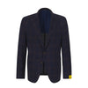 Gabo Wool, Silk and Linen - Blend Jacket in Dark Blue and Brown - SARTALE