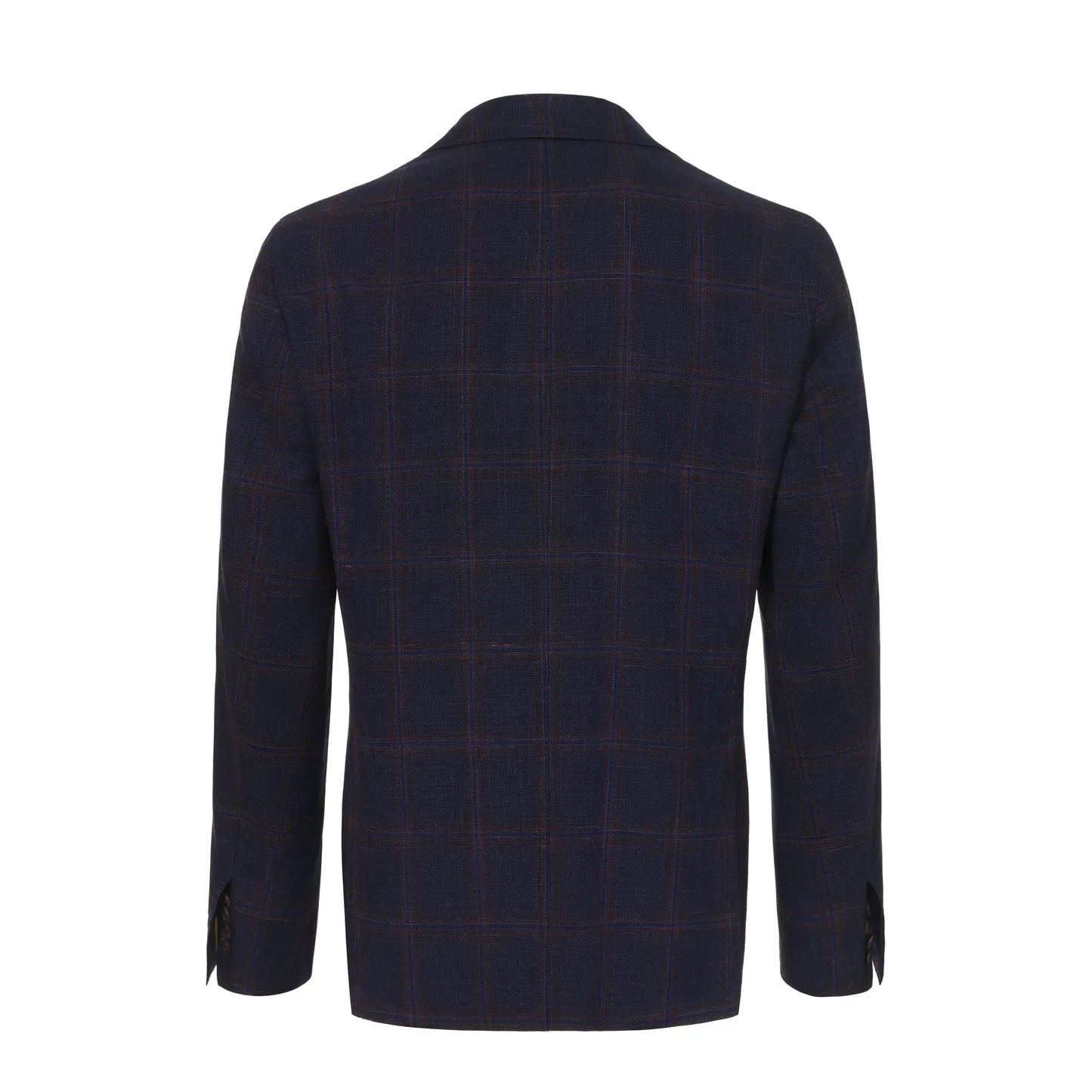 Gabo Wool, Silk and Linen - Blend Jacket in Dark Blue and Brown - SARTALE