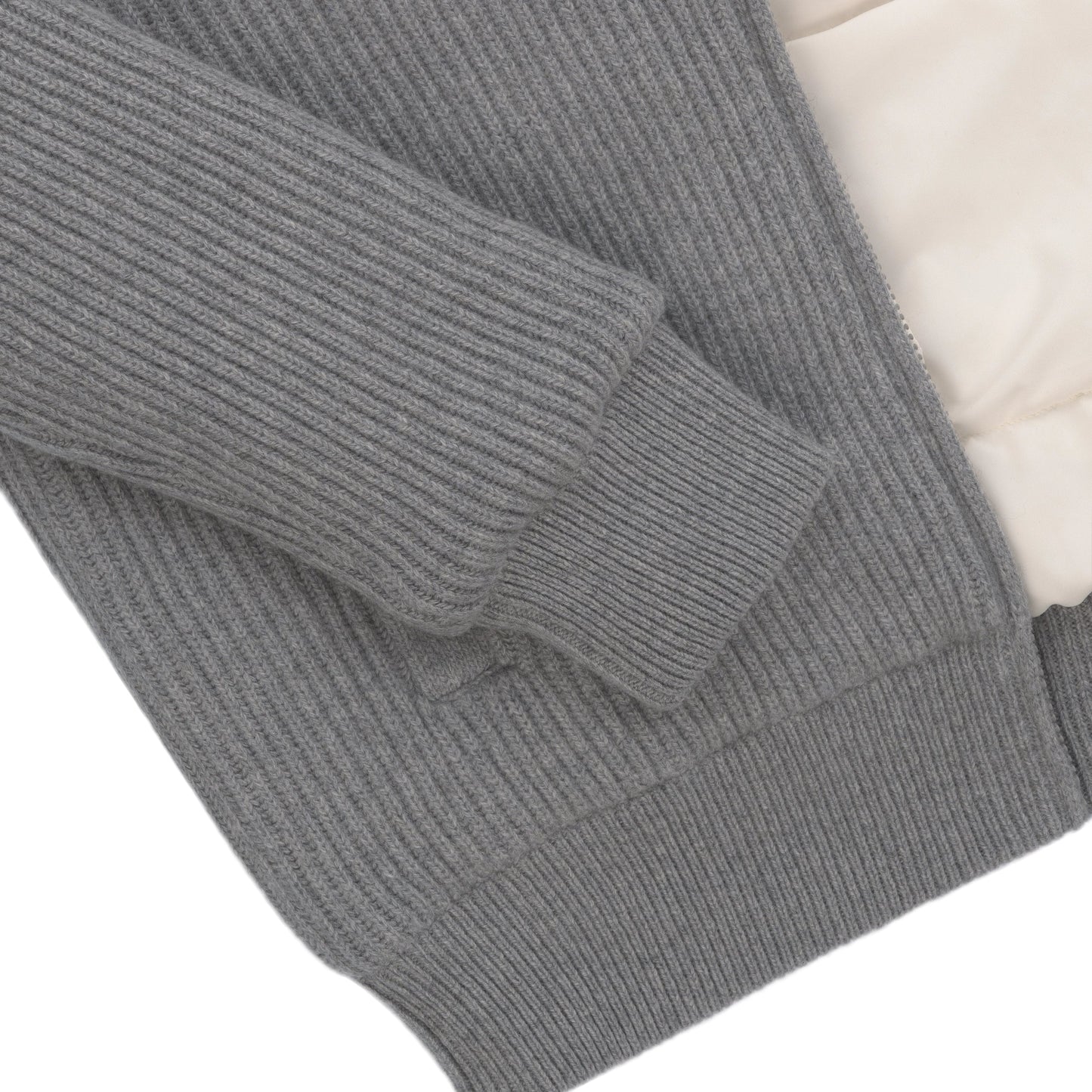 Gran Sasso Cashmere and Wool Hooded Jacket in Grey Melange - SARTALE