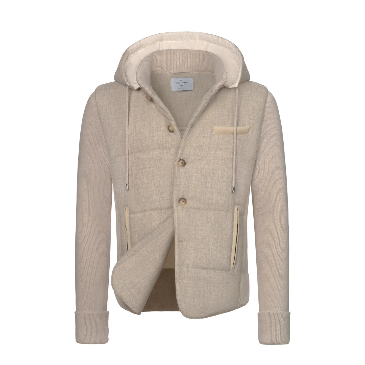 Gran Sasso Cashmere - Wool Hooded Jacket in Beige - SARTALE